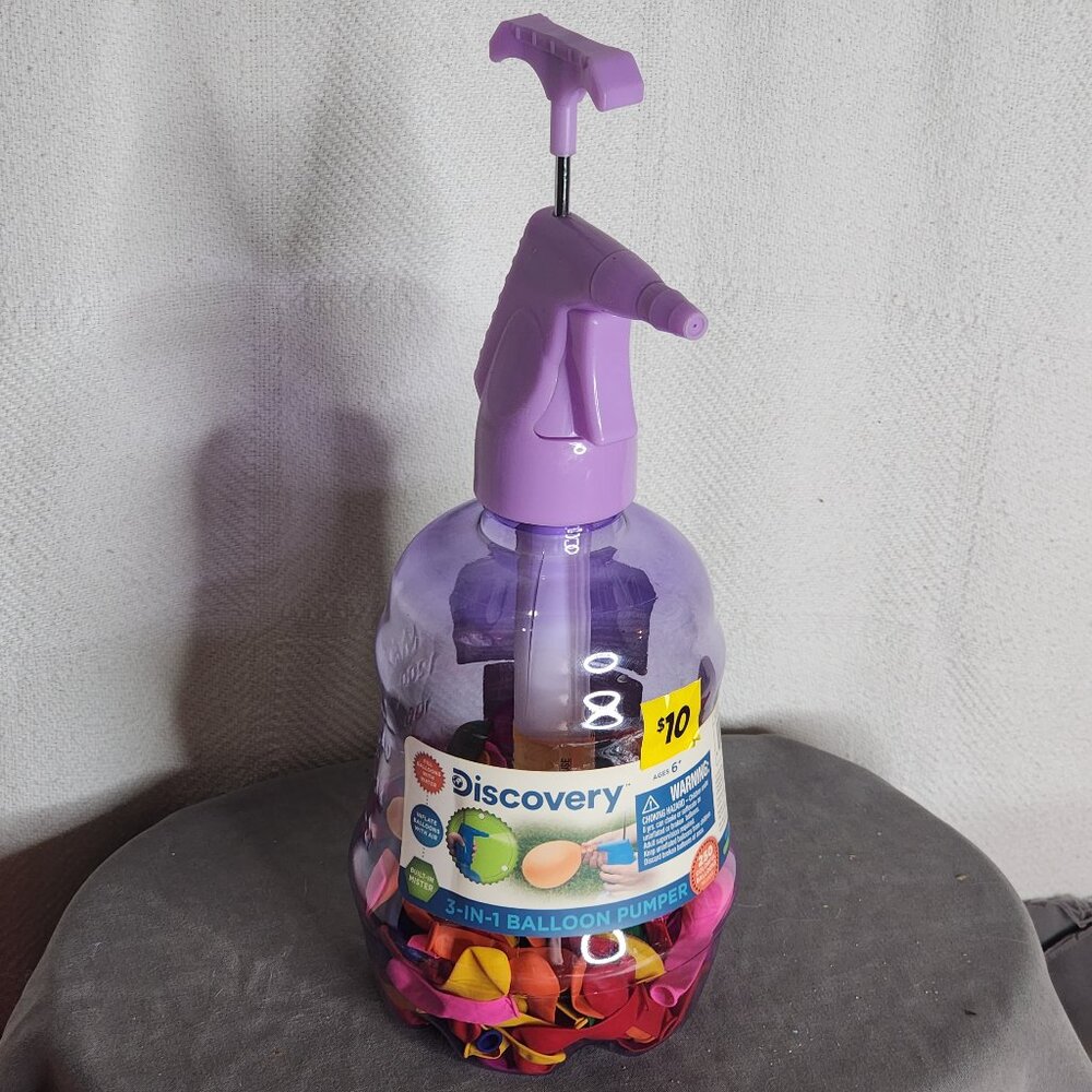 Discovery Lilac 3-in-1 Inflate Air Fill Water Mister Balloon Pumper 250 Balloons